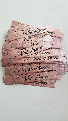 Etiqueta de cetim personalizada - 10mm x 7cm - 500 unidades