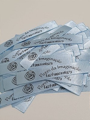 Etiqueta de cetim personalizada - 10mm x 8cm - 400 unidades