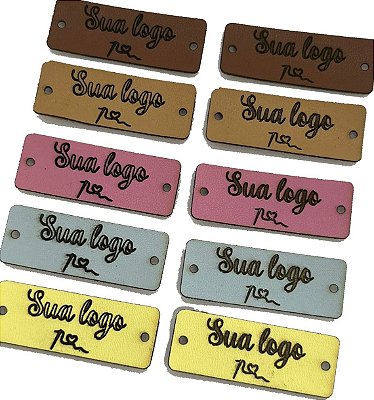 Etiquetas Tag Personalizada Couro Sintético 25un 3x3