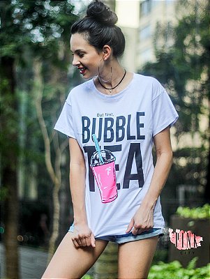 T-Shirt Bubble Tea Branca - Gringa