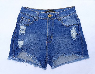 Shorts Cintura Alta Jeans Destroyed - nexo jeans