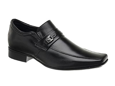 Sapato Masculino Social Jota Pe 6,5cm + Sem Cadarço 78200 Couro Preto