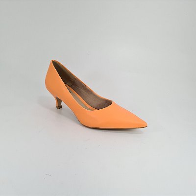 Scarpin Feminino Salto Baixo Cris Numeração Especial Salmão