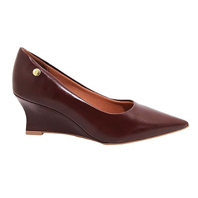 Scarpin Feminino Vizzano Salto Anabela Preto e Marrom 1483.100