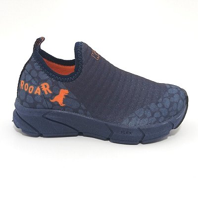 Tênis Infantil Kidy Marinho e Marrom 041019 Com Brinde