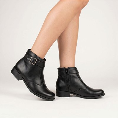 Bota Feminina Cano Curto Elis Marrom Preto Numeração Especial