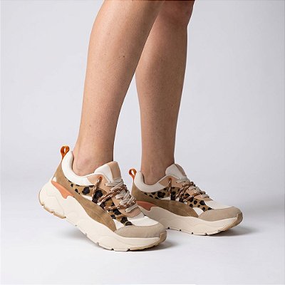 Tênis Feminino Gaia Onça Off White Numeração Especial