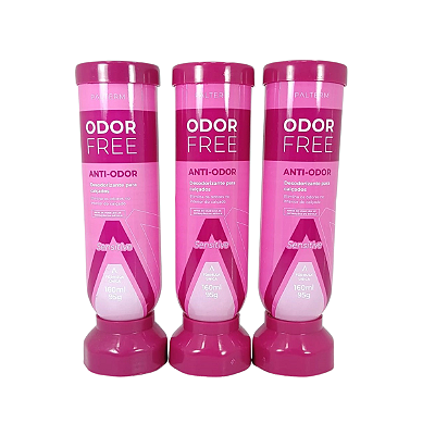 Desodorante Palterm Odor Free Anti-odor Rosa Kit Com 3 Unidades