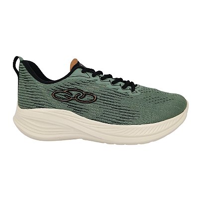 Tênis Olympikus Masculino Marte Preto Com Dourado e Verde Militar