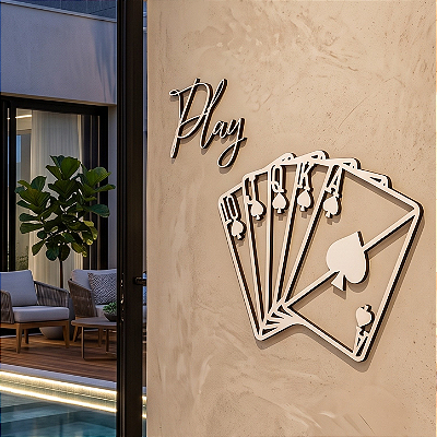 Escultura de Parede | Royal Play Poker - Painel Decorativo em MDF