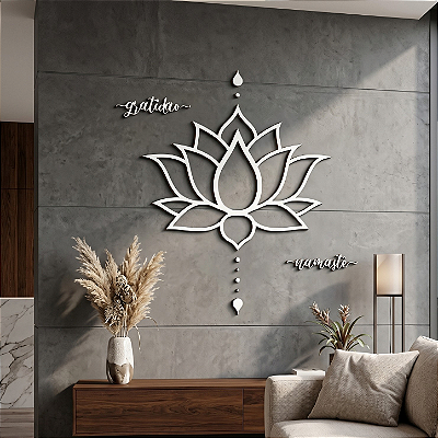 Mandala Flor de Lótus — Escultura de Parede em MDF
