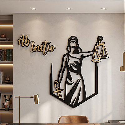 Escultura de Parede | Deusa da Justiça Têmis - Quadro para Advocacia em MDF