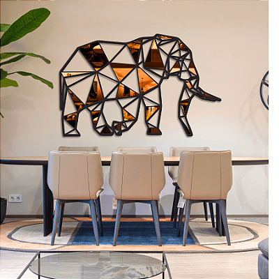 Elefante Geometrico - com Acrílico