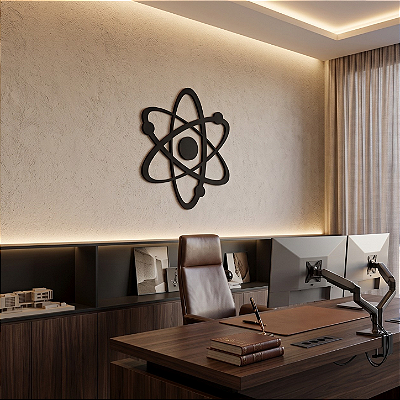 Escultura de Parede | Átomo Ciência - Quadro Decorativo em MDF