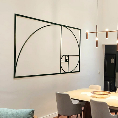 Escultura de Parede em MDF – Espiral Sequência de Fibonacci | Proporção Áurea