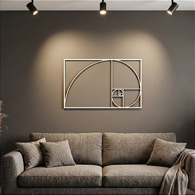 Escultura de Parede em MDF – Espiral Sequência de Fibonacci | Proporção Áurea