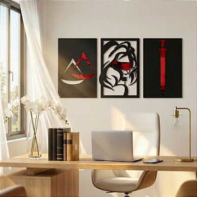 Escultura de Parede Direito Advocacia | Trio Deusa da Justiça