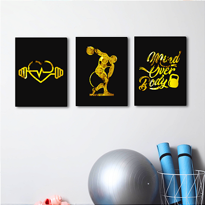 “Trio Educação Física” - Peça Decorativa com Acrílico em MDF Premium
