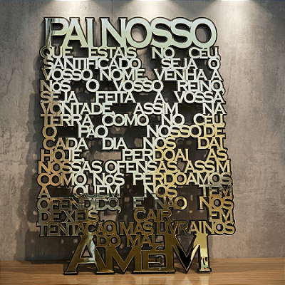 “Oração Pai Nosso” - Peça Decorativa com Acrílico em MDF Premium