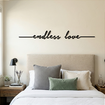"Endless Love" - Frase de Parede em MDF Premium