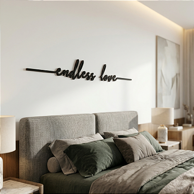 Frase de Parede em Lettering | Endless Love - Escultura Romântica em MDF