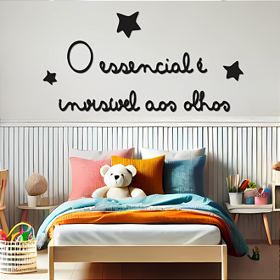 O Essencial É Invisível Aos Olhos - Frase de Parede estilo Lettering