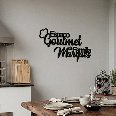 "Espaço Gourmet Personalizado" - Frase de Parede em MDF Premium