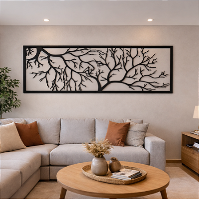 Tramas e Ramas - Quadro Escultura de Parede | Painel Vazado