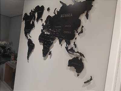 Espaçadores Para Mapa Mundi com Todos os Países Gravados