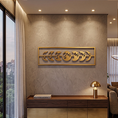 Escultura de Parede | Fases da Lua - Painel Decorativo em MDF