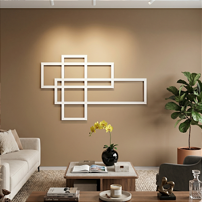 Escultura de Parede em MDF – Abstrata e Geométrica | Abstração Retangular