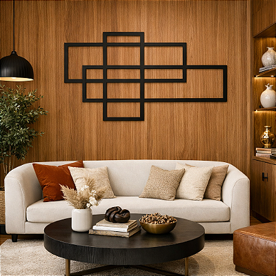 Escultura de Parede em MDF – Abstrata e Geométrica | Abstração Retangular