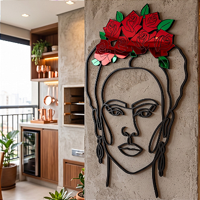 Escultura de Parede | Frida Kahlo - Releitura Artística em MDF Vazado