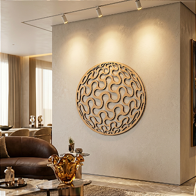 Escultura de Parede em MDF – Arte Abstrata | Mandala Orbital