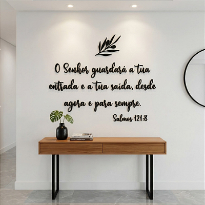 Salmos 121:8 - Frase Lettering de Parede em MDF Premium