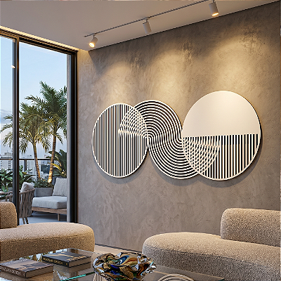 Escultura de Parede em MDF – Quadro Abstrato Vazado | Conexões Abstratas
