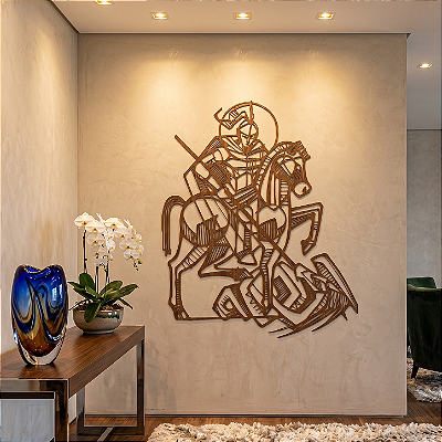 Escultura de Parede em MDF | São Jorge