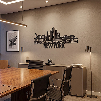 Escultura de Parede Urbana | New York City Skyline - Quadro em MDF