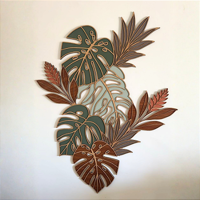 Escultura de Parede em MDF - Tropical, Natural e Botânica | Coluna Viva