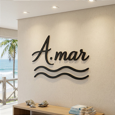 Escultura de Parede em MDF - Palavra de Parede em Lettering, Arte Marítima | A.mar - Ecos da Praia