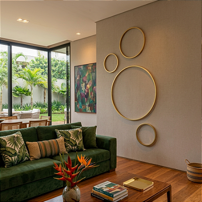 Círculos Livres - Escultura de Parede | Quadro Abstrato em MDF Vazado