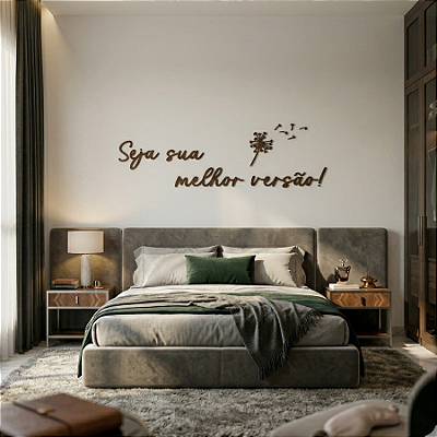 Frase de Parede Motivacional | Lettering em MDF | Seja sua Melhor Versão!