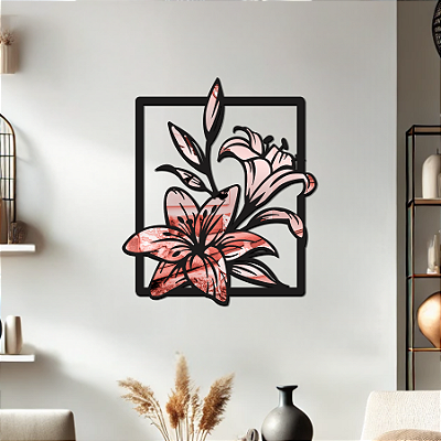 PROMOÇÃO - “Lirio” - Peça Decorativa com Acrílico em MDF Premium M
