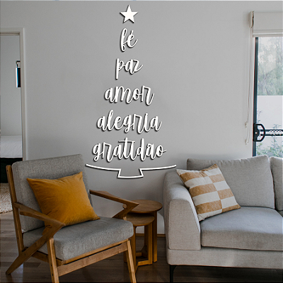 PROMOÇÃO - Escultura de Parede em MDF – Kit de Palavras Decorativas em Lettering | Árvore De Natal Em Palavras