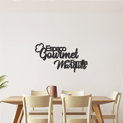 PROMOÇÃO - "Espaço Gourmet Personalizado" - Frase de Parede em MDF Premium