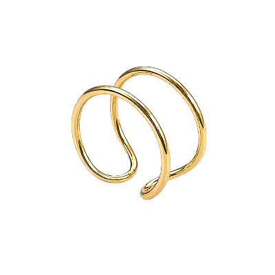 Anel Regulável 2 Faixas Dourado - Veste do número 17 ao 25