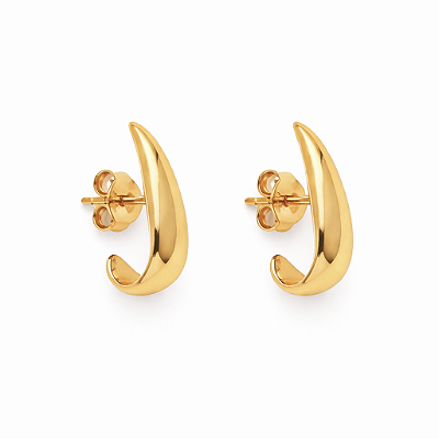 Brinco Ear Hook Banho Ouro 18k