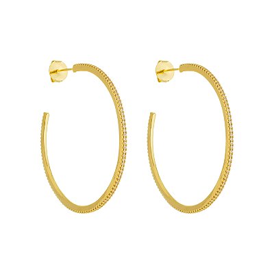 Argola Cravejada Valentina Banho Ouro 18k