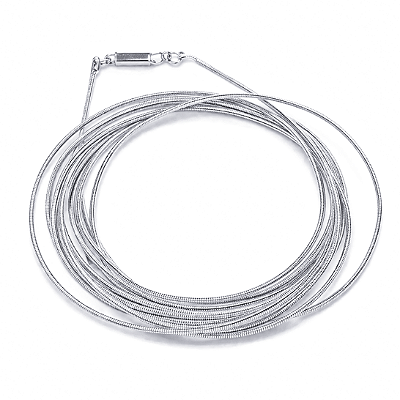 Pulseira/Colar Corda de Violão Prata