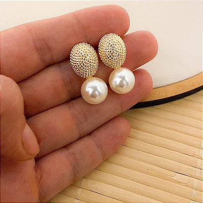 Brinco Pérola Dourado